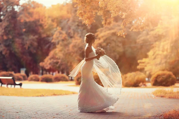 Gelin beyaz gelinlik içinde  