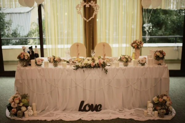 Mooie bruiloft tafel setting — Stockfoto