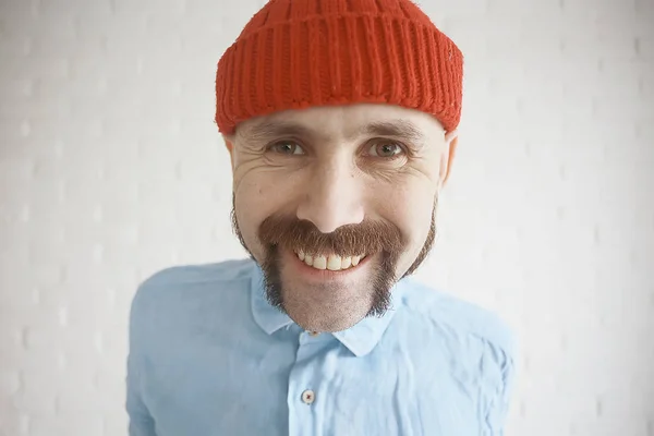 Portret mężczyzny z wąsami — Zdjęcie stockowe