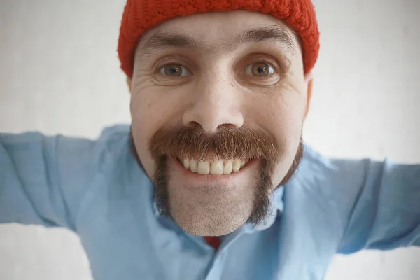 Retrato de homem com bigode — Fotografia de Stock