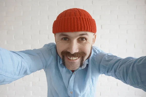 Portrait of man with moustache — Stock Photo, Image