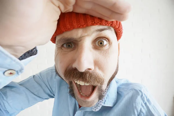 Portrait of man with moustache — Stock Photo, Image