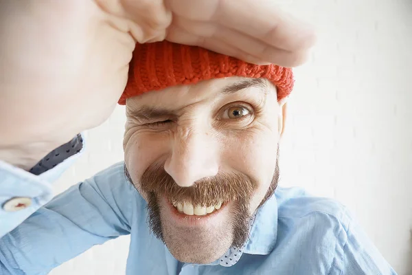 Portrait of man with moustache — Stock Photo, Image