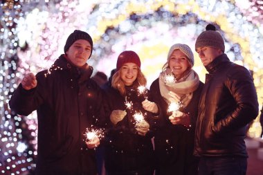 Noel Kutlamaları havai fişekleri grubu