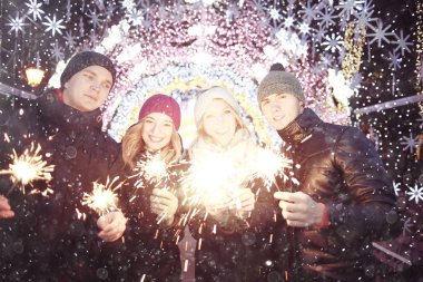 Noel Kutlamaları havai fişekleri grubu