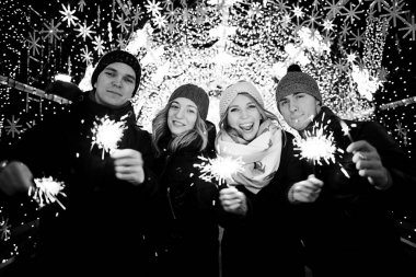 Noel Kutlamaları havai fişekleri grubu