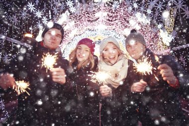 Noel Kutlamaları havai fişekleri grubu