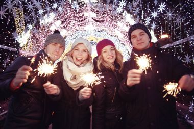 Noel Kutlamaları havai fişekleri grubu