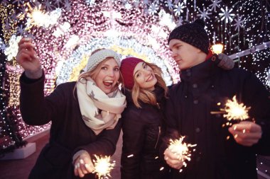 Noel Kutlamaları havai fişekleri grubu