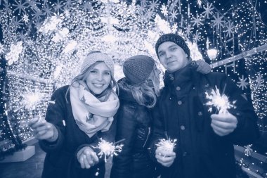 Noel Kutlamaları havai fişekleri grubu