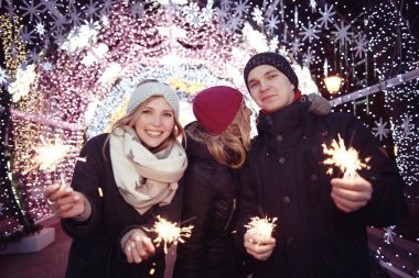 Noel Kutlamaları havai fişekleri grubu