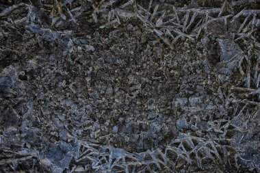 Ezilmiş buz camı arka planda çatlaklar, soyut mevsimsel arka plan, ezilmiş buz parçaları keskin kaplama