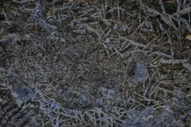 Çatlak buz dokusu, soyut mevsimsel soğuk arka plan, doğal buz, göldeki kırık buz.