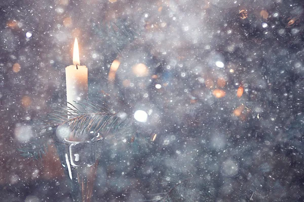 Boże Narodzenie Świece Dekoracji Karty Nowy Rok Dekoracje Stołowe Palenie — Zdjęcie stockowe