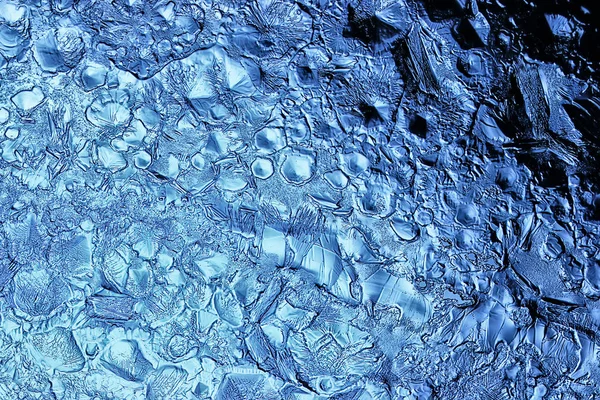 Blue Ice Glass Background Abstract Texture Surface Ice Glass Frozen — Stock Photo, Image