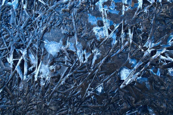 Fundo Rachaduras Vidro Gelo Esmagado Fundo Sazonal Abstrato Pedaços Gelo — Fotografia de Stock