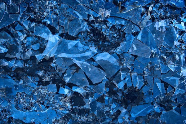 Fond Verre Glacé Bleu Texture Abstraite Surface Glace Sur Verre — Photo