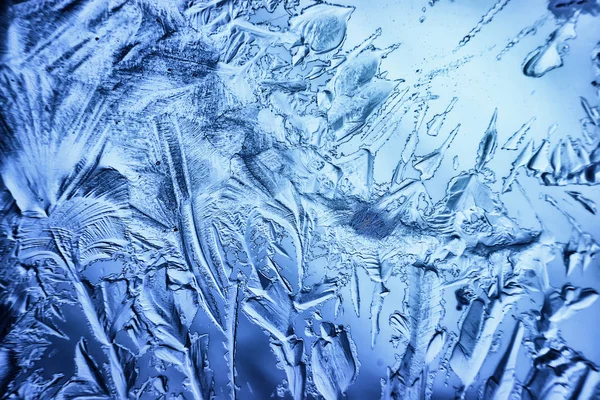 Голубой Ледяной Фон Абстрактная Текстура Поверхности Льда Стекле Замороженная Сезонная — стоковое фото