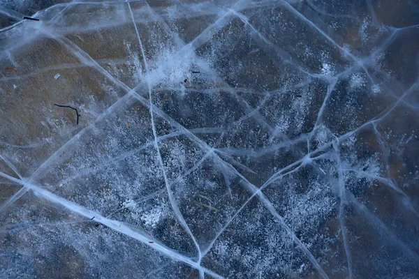 Pęknięty Lód Tekstury Abstrakcyjne Sezonowe Zimowe Tło Zimowe Naturalny Lód — Zdjęcie stockowe