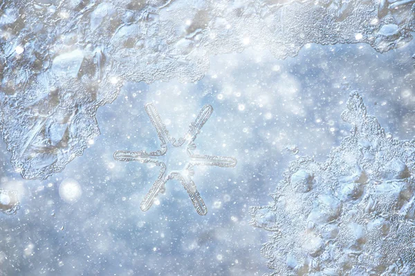 Snow Ice Background Abstract Winter Seasonal Background White Snowflakes Blizzard — Stockfoto