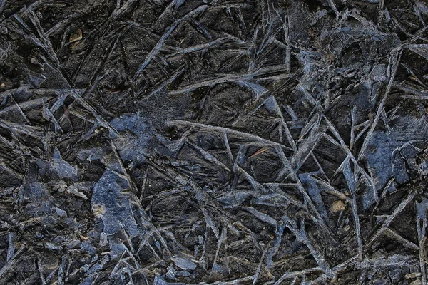 Textura Hielo Agrietado Abstracto Invierno Estacional Frío Fondo Hielo Natural — Foto de Stock