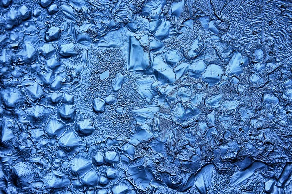Fond Verre Glacé Bleu Texture Abstraite Surface Glace Sur Verre — Photo