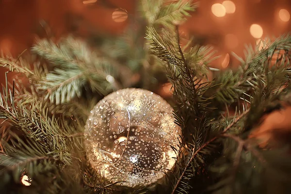 Bola Natal Fundo Ano Novo Decorações Natal Cartão Felicitações Bela — Fotografia de Stock