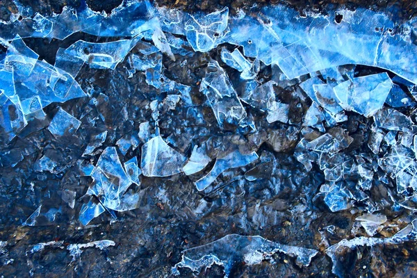 Fondo Vidrio Hielo Azul Textura Abstracta Superficie Del Hielo Vidrio — Foto de Stock