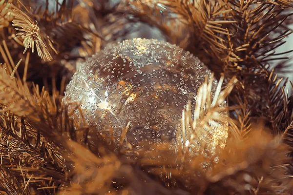 Weihnachtsball Hintergrund Neujahr Weihnachtsdekoration Grußkarte Schönes Gratulationsfoto — Stockfoto