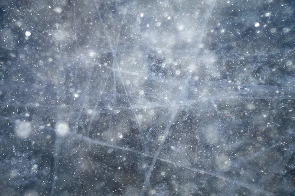 Lumijää Tausta Abstrakti Talvi Kausiluonteinen Tausta Valkoinen Lumihiutaleet Lumimyrsky Jäällä — kuvapankkivalokuva