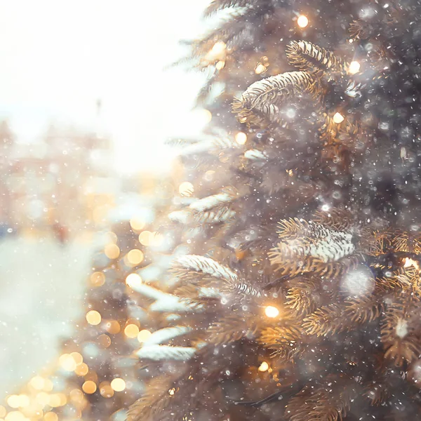 Albero Natale Decorato Bellissimo Sfondo Regali Palle Vacanza — Foto Stock