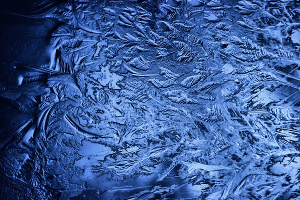 Fondo Vidrio Hielo Azul Textura Abstracta Superficie Del Hielo Vidrio — Foto de Stock