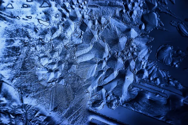 Blauer Eisglashintergrund Abstrakte Textur Der Eisoberfläche Auf Dem Glas Gefrorenes — Stockfoto