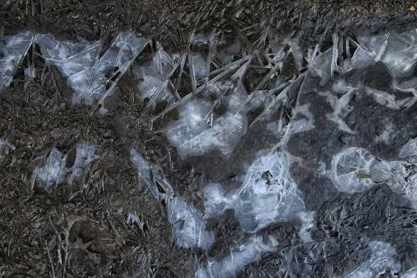 Fond Concassé Fissures Verre Glace Fond Saisonnier Abstrait Morceaux Glace — Photo