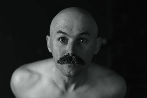 빈티지 콧수염 콧수염을 남자의 초상화 — 스톡 사진