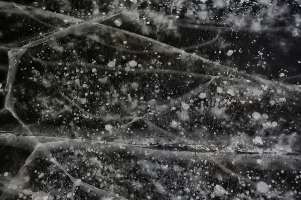 Textura Hielo Agrietado Abstracto Invierno Estacional Frío Fondo Hielo Natural — Foto de Stock