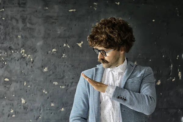 Vintage Stijl Portret Van Een Man Met Een Grote Snor — Stockfoto