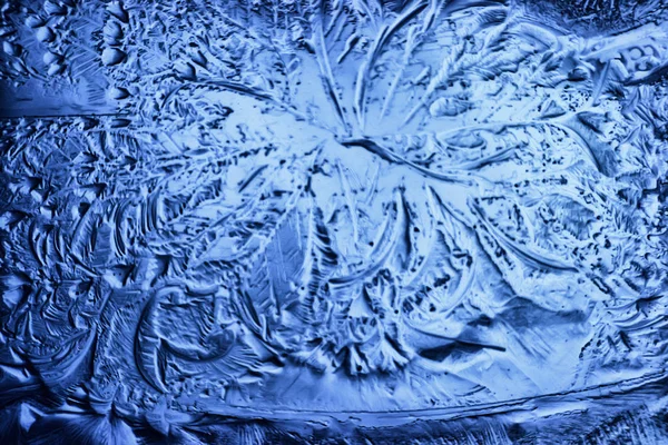Mavi Buzlu Cam Arka Plan Buzun Yüzeyinin Soyut Dokusu Donmuş — Stok fotoğraf