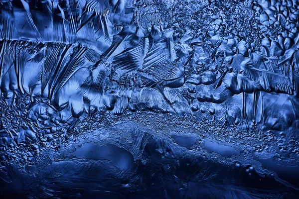 Синій Крижаний Скляний Фон Абстрактна Текстура Поверхні Льоду Склі Заморожена — стокове фото