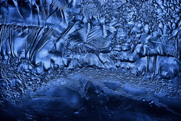 Fondo Vidrio Hielo Azul Textura Abstracta Superficie Del Hielo Vidrio — Foto de Stock