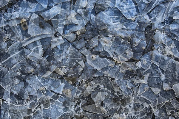 Drcené Ledové Sklo Praskliny Pozadí Abstraktní Sezónní Pozadí Kusy Ledu — Stock fotografie