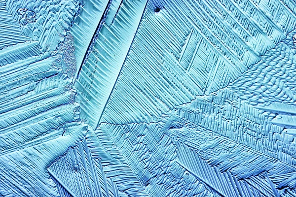 Fond Verre Glacé Bleu Texture Abstraite Surface Glace Sur Verre — Photo