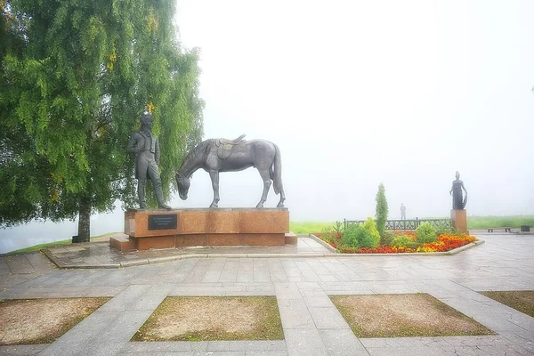 Památník Kůň Vologda Krajina Historickém Centru Ruska — Stock fotografie