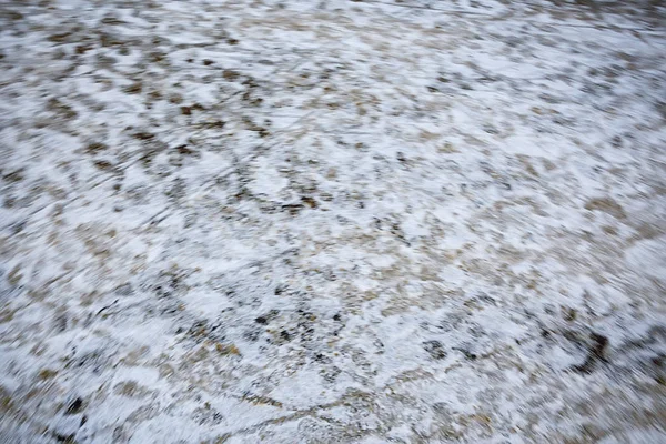 Spuren Asphalt Schnee Eis Menschliche Spuren Von Schuhen Schneewetter — Stockfoto