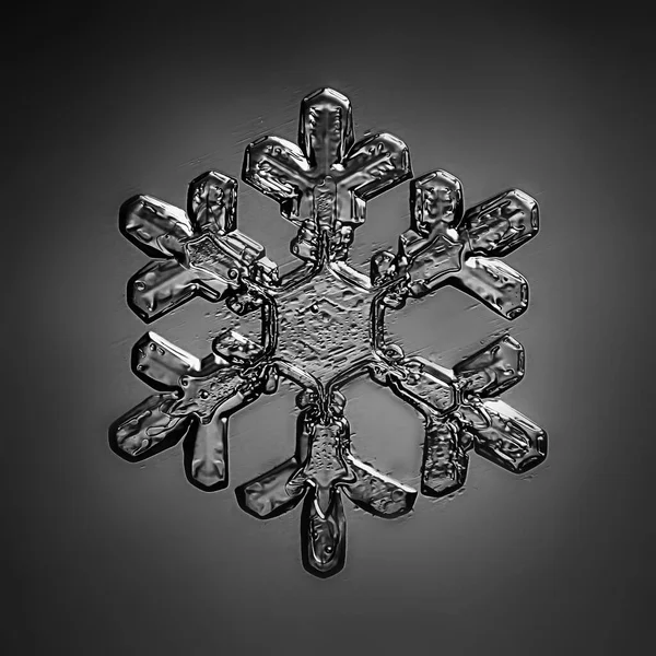 Macro Crystal Snowflake Isolated Photo Beautiful Transparent Crystal Water — ストック写真