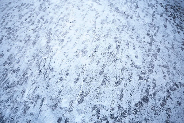 Stopy Asfaltový Sníh Led Lidské Stopy Bot Sněhové Počasí — Stock fotografie