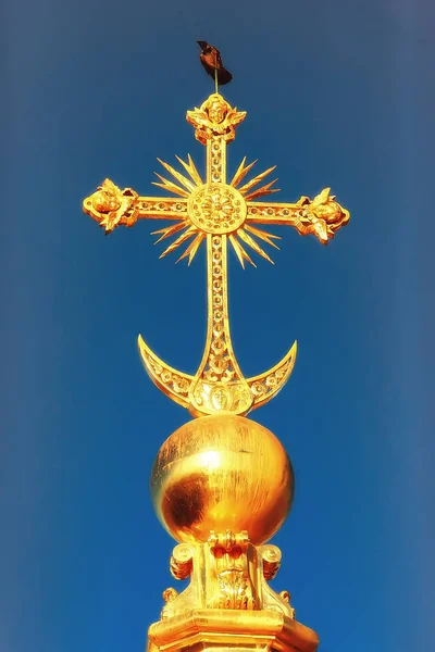 Cross Dome Russia Orthodoxy Concept — 스톡 사진