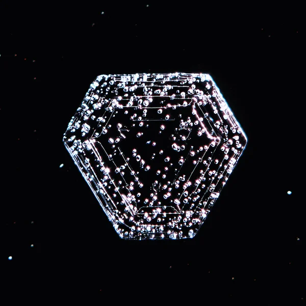 Makro Kristall Snöflinga Isolerad Foto Vacker Transparent Kristallvatten — Stockfoto