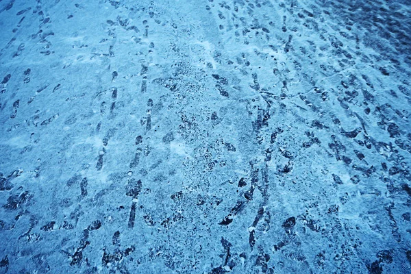 Piste Asfalto Neve Ghiaccio Piste Umane Scarpe Meteo Neve — Foto Stock