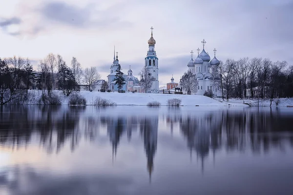 Paisagem Igreja Ortodoxa Vologda Centro Histórico Turismo Rússia Igreja Cristã — Fotografia de Stock